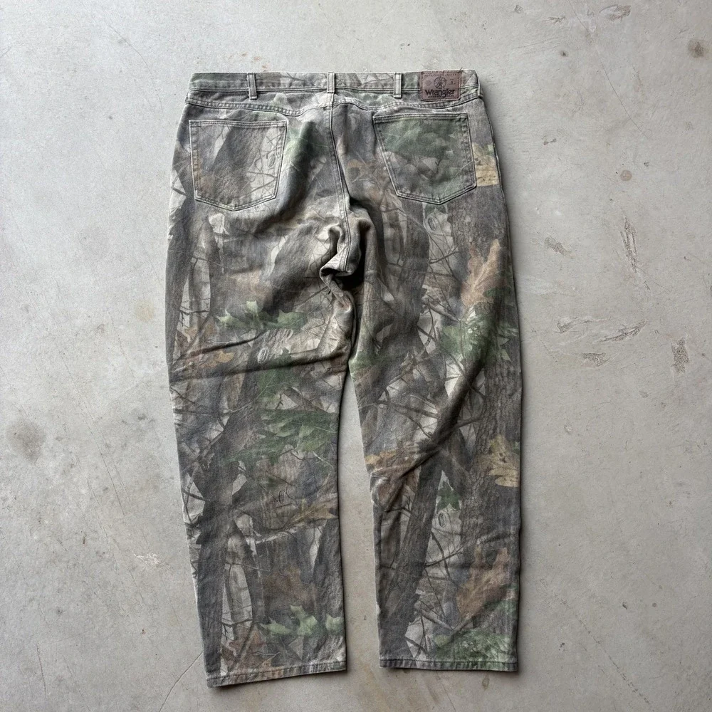 Wrangler Double Knee Camo Pants Mens 41x31 Realtree Workwear Hunting Canvas